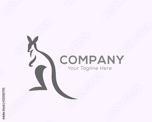 Stand line art kangaroo logo design inspiration