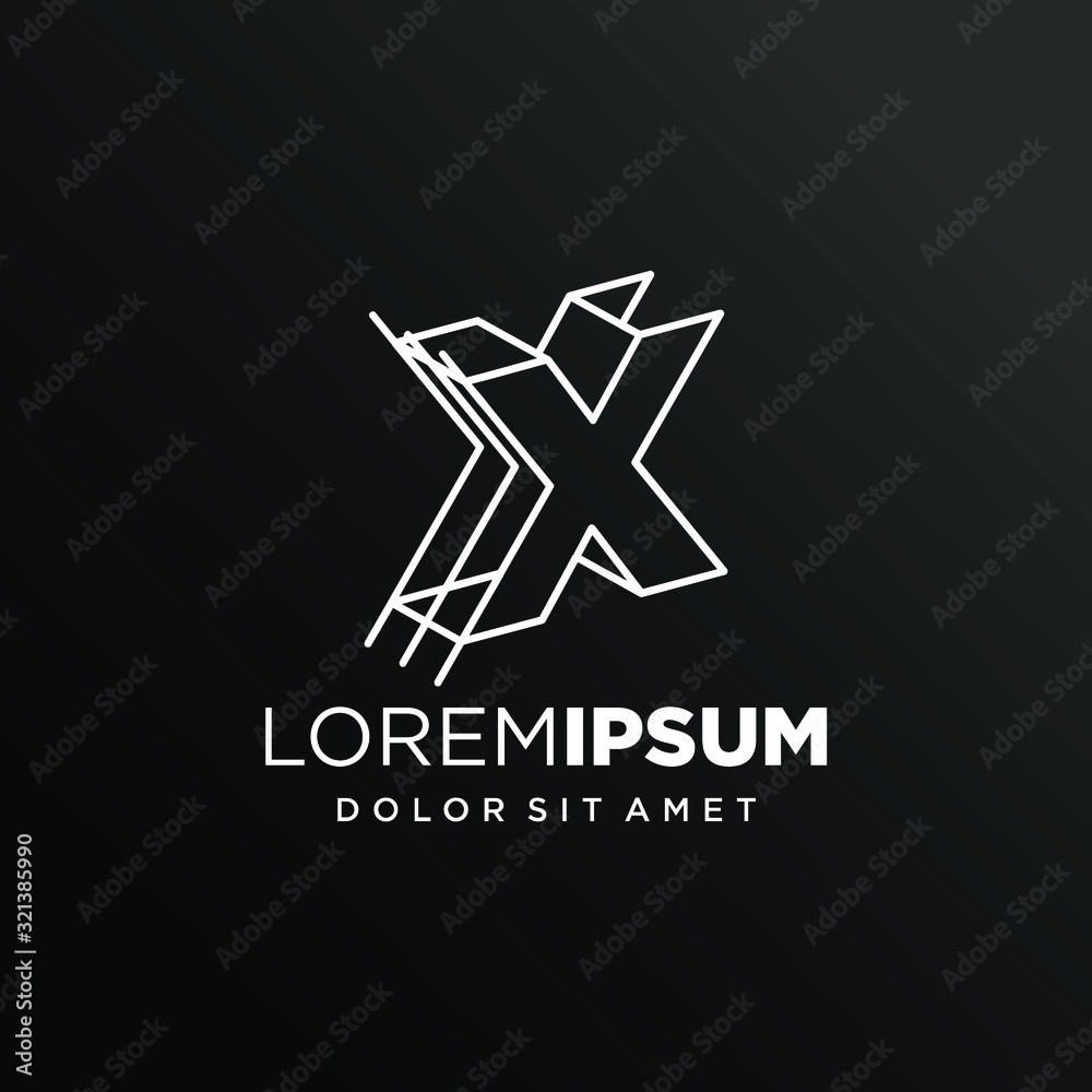 Initial Letter X with Architecture Graphic Logo Design Initial Letter X with Architecture Graphic Logo Design