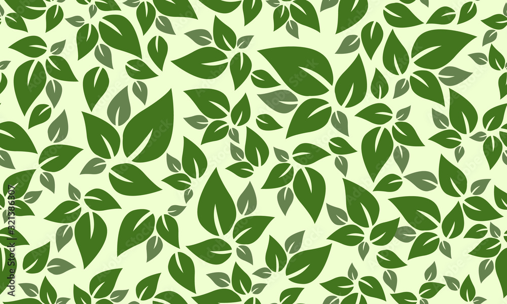Leaf pattern decoration background for Spring, with unique drawing of leaf.