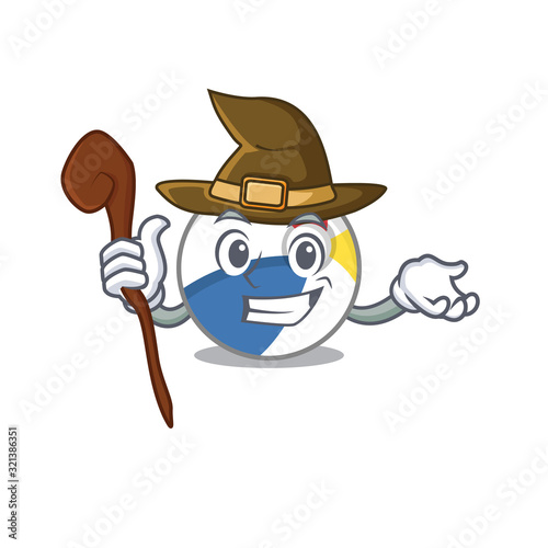 a mascot concept of beach ball performed as a witch