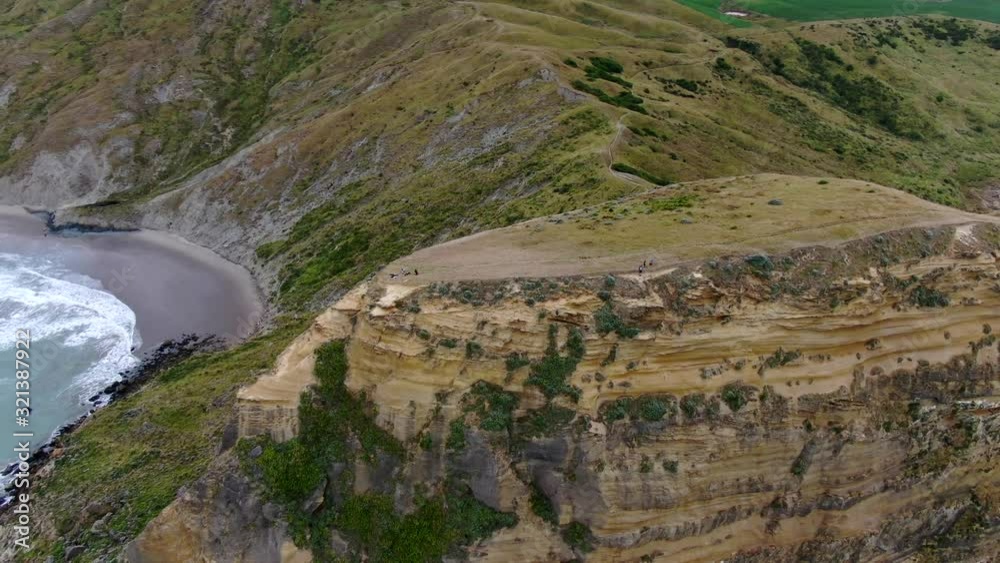 DRONE SHOT of Castle Rock in Castle Point, New Zealand DRONE SHOT of Castle Rock in Castle Point, New Zealand