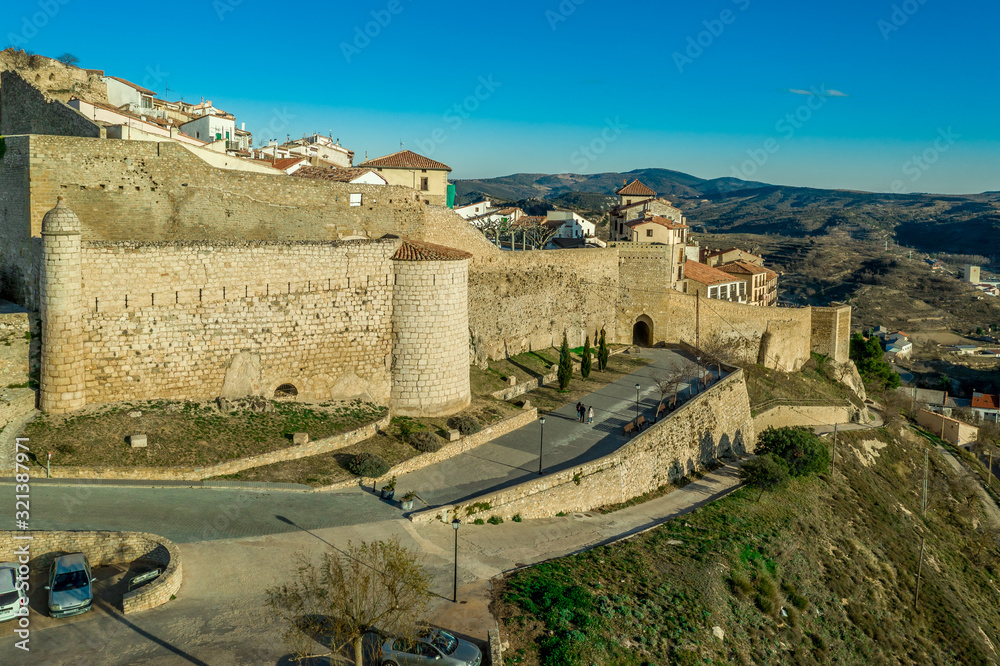Views of the walled city of Morella in Castellon Spain