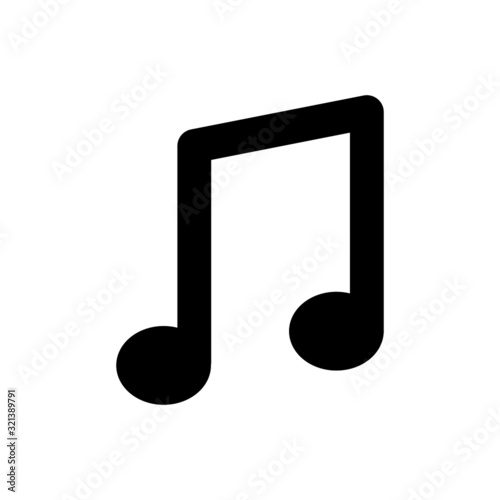 Music note icon isolated on white background. vector illustration. 