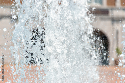 Water splash of fountain by high shutter speed