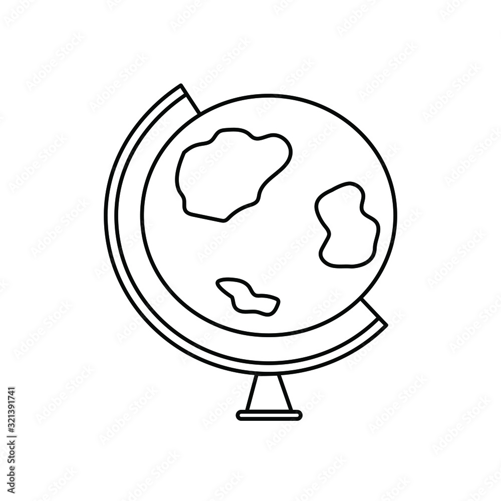 Globe line icon vector illustration. Isolated on white background. Globe line icon vector illustration. Isolated on white background.