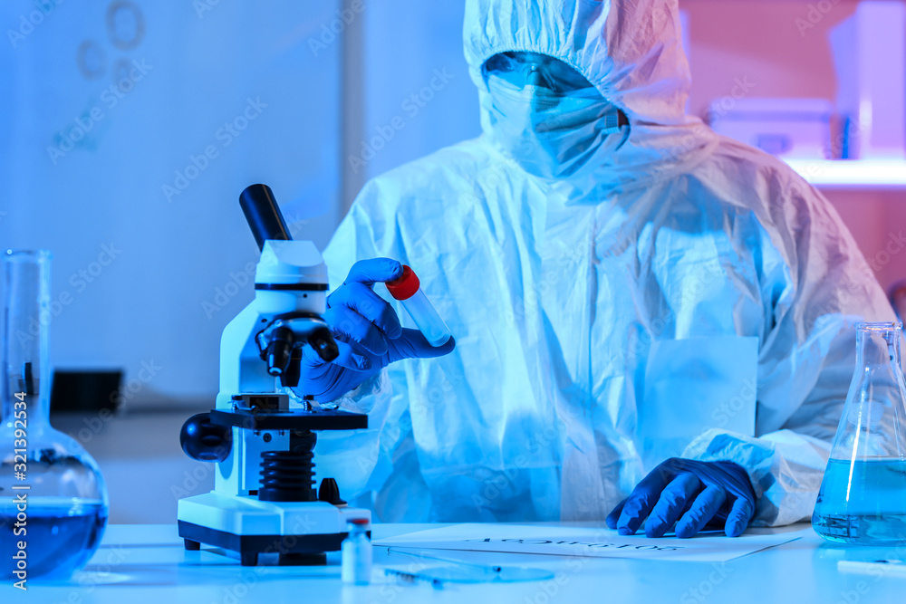 Scientist working in laboratory. Concept of epidemic Scientist working in laboratory. Concept of epidemic