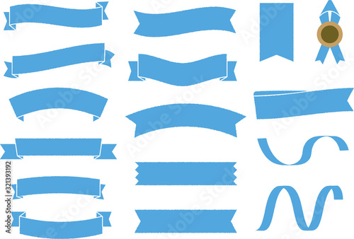 ribon　set　drawing　blue