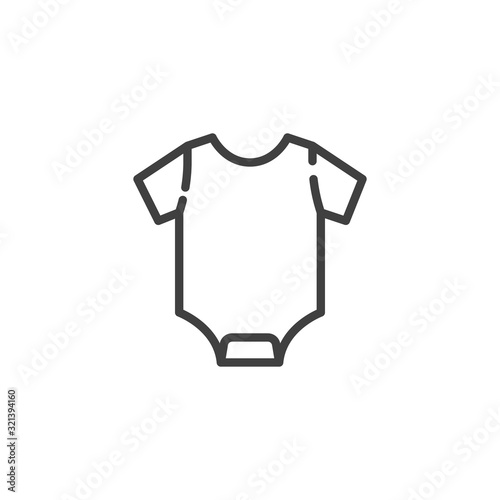 Baby clothing bodysuit line icon. linear style sign for mobile concept and web design. Infant romper outline vector icon. Symbol, logo illustration. Vector graphics