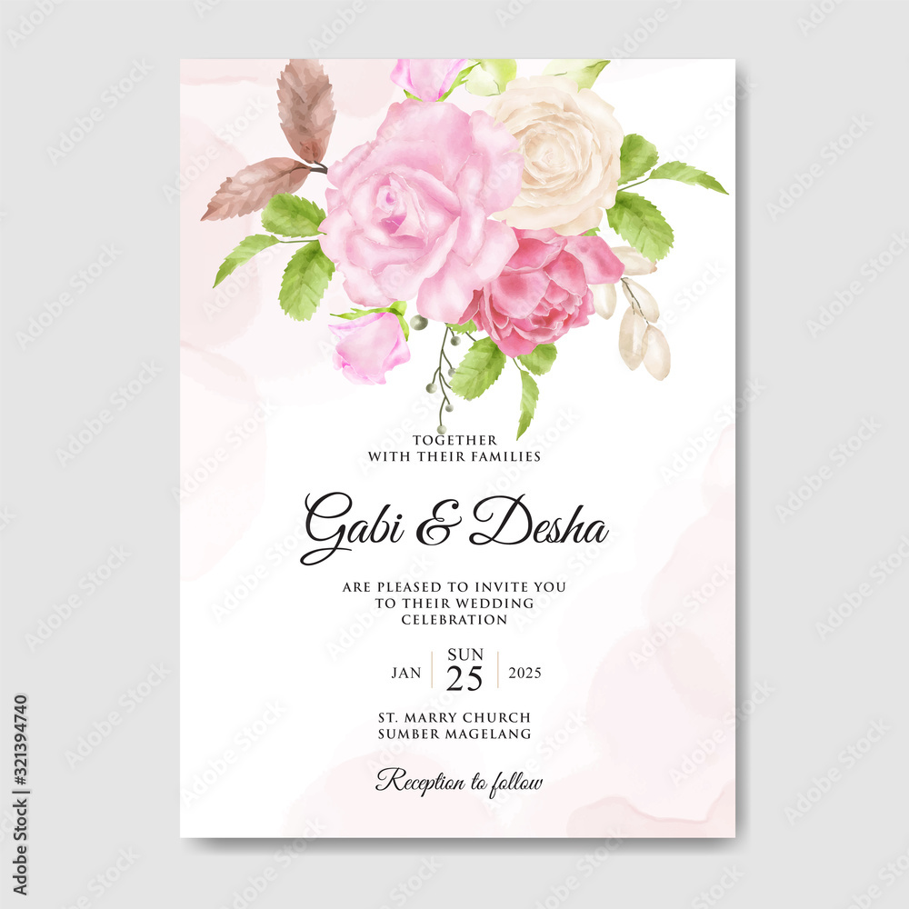 watercolor wedding invitation template