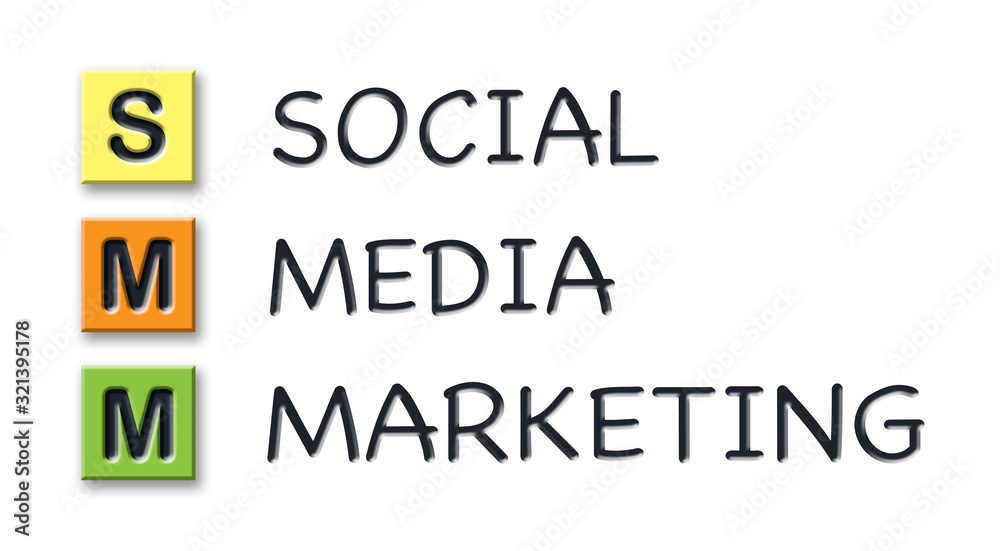 SMM initials in colored 3d cubes with meaning SMM initials in colored 3d cubes with meaning