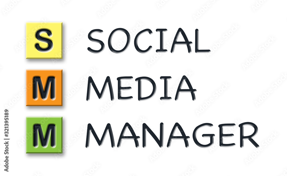 SMM initials in colored 3d cubes with meaning SMM initials in colored 3d cubes with meaning