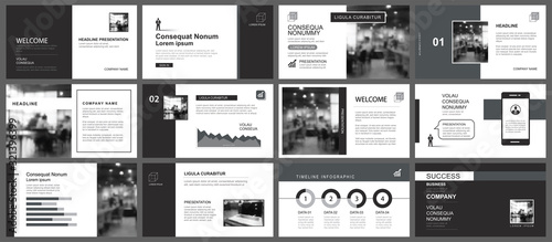 Presentation and slide layout template. Design black and gray geometric background. Use for business annual report, flyer, marketing, leaflet, advertising, brochure, modern style. photo