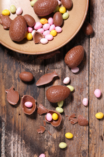 chocolate egg and candy- easter day