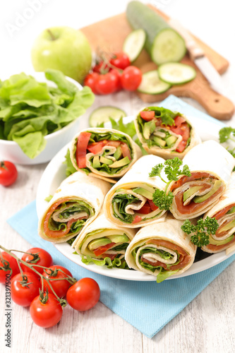 sandwich wrap with cheese and vegetable