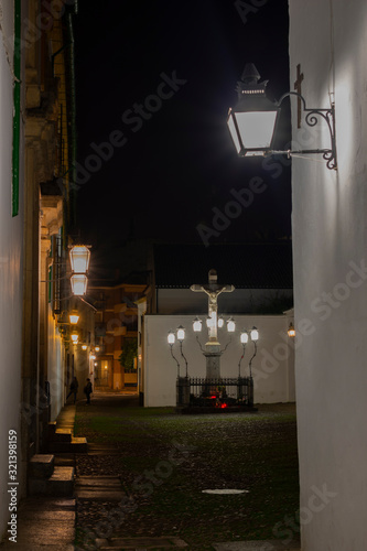 Cristo de los faroles, Córdoba. Foto nocturna. photo