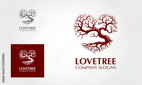 Love Tree Logo Illustration.  Minimalist and modern logo. Simple  clean to suit your needs.