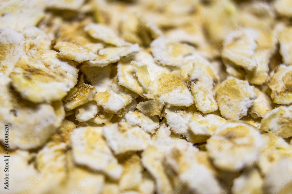 Oatmeal porridge closeup. Macro photo Oatmeal porridge closeup. Macro photo