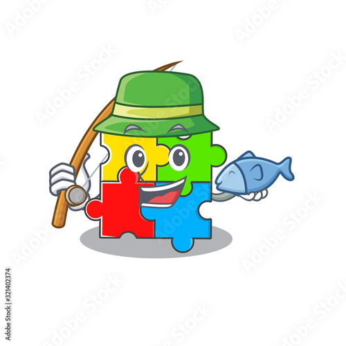 A Picture of happy Fishing puzzle toy design