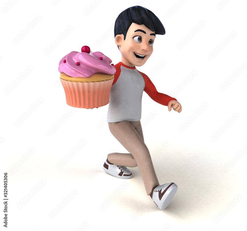 Fun 3D Asian teenager with a manga style Fun 3D Asian teenager with a manga style