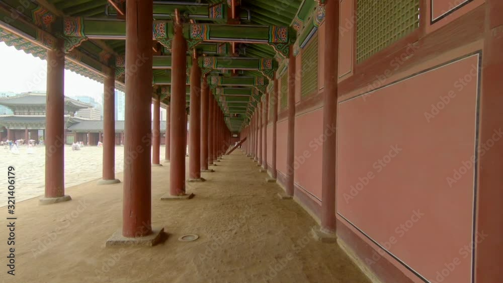an ancient palace in Seoul, South Korea. Travel to Korea concept. Slowmotion shot an ancient palace in Seoul, South Korea. Travel to Korea concept. Slowmotion shot