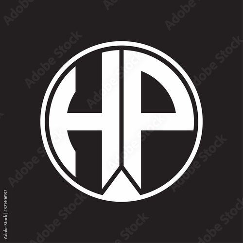 HP Logo monogram circle with piece ribbon style on black background Free Download HP Logo monogram circle with piece ribbon style on black background - GFXLoad