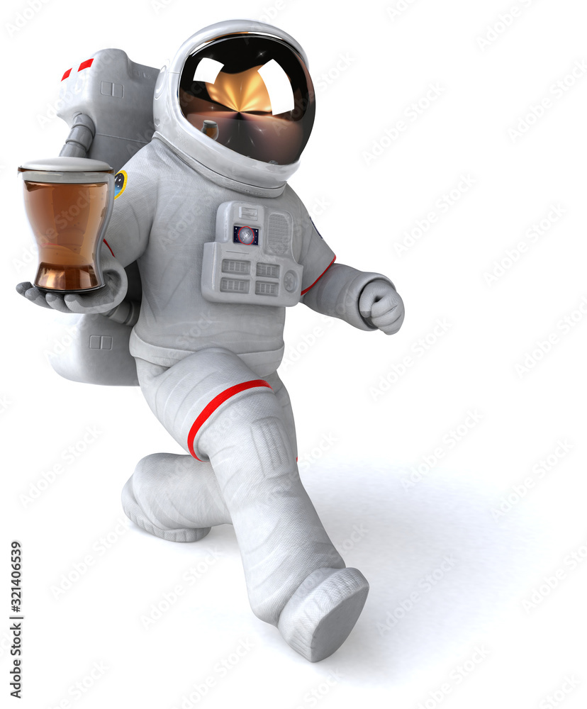Naklejka premium Fun astronaut - 3D Illustration