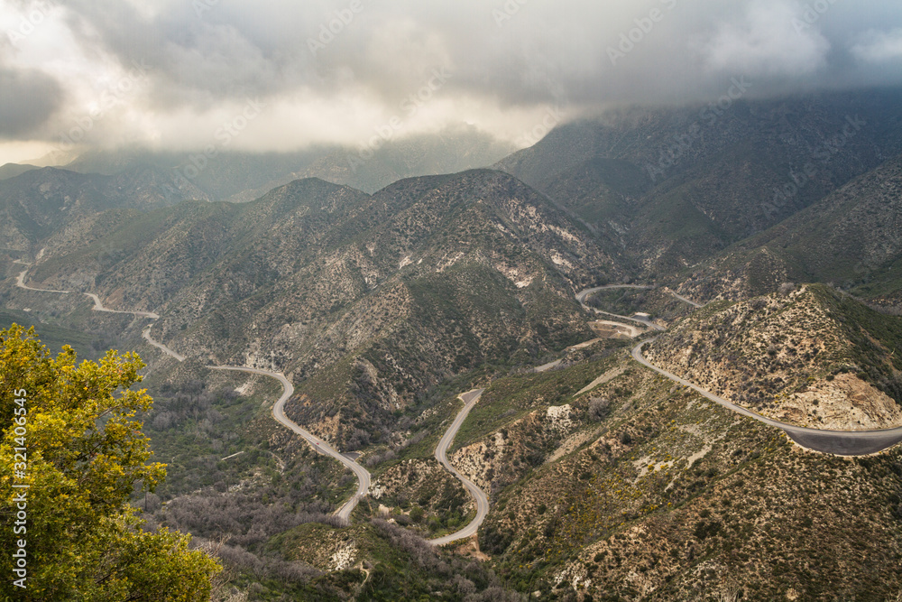 Overlooking highway 2 on a hike in the San Gabriel Mountains, California