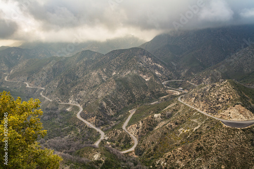 Overlooking highway 2 on a hike in the San Gabriel Mountains, California