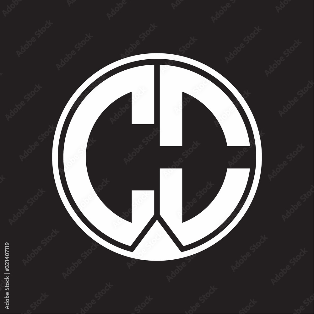 CO Logo monogram circle with piece ribbon style on black background CO Logo monogram circle with piece ribbon style on black background