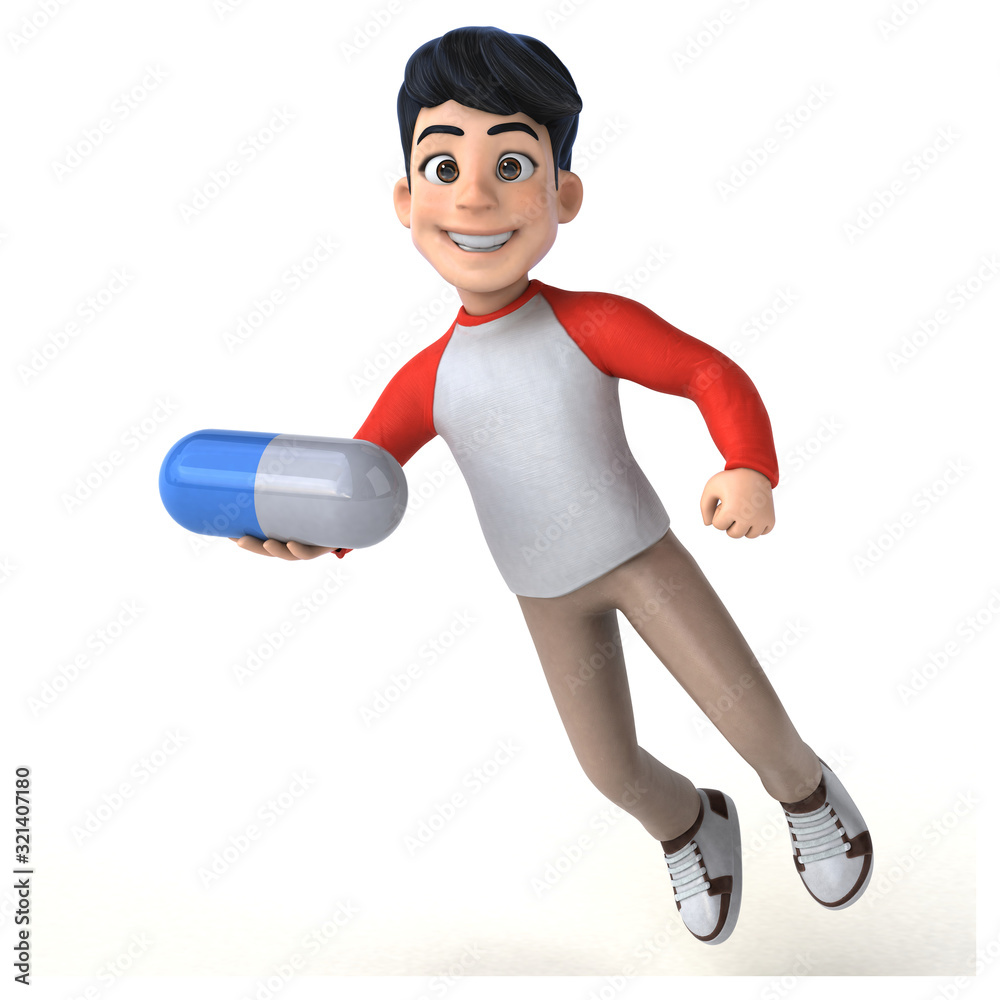 Fun 3D Asian teenager with a manga style Fun 3D Asian teenager with a manga style