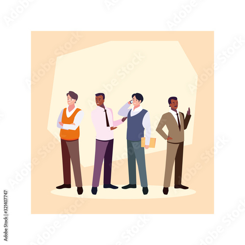 set of businessmen with various views, poses and gestures