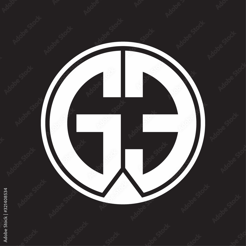 GE Logo monogram circle with piece ribbon style on black background GE Logo monogram circle with piece ribbon style on black background
