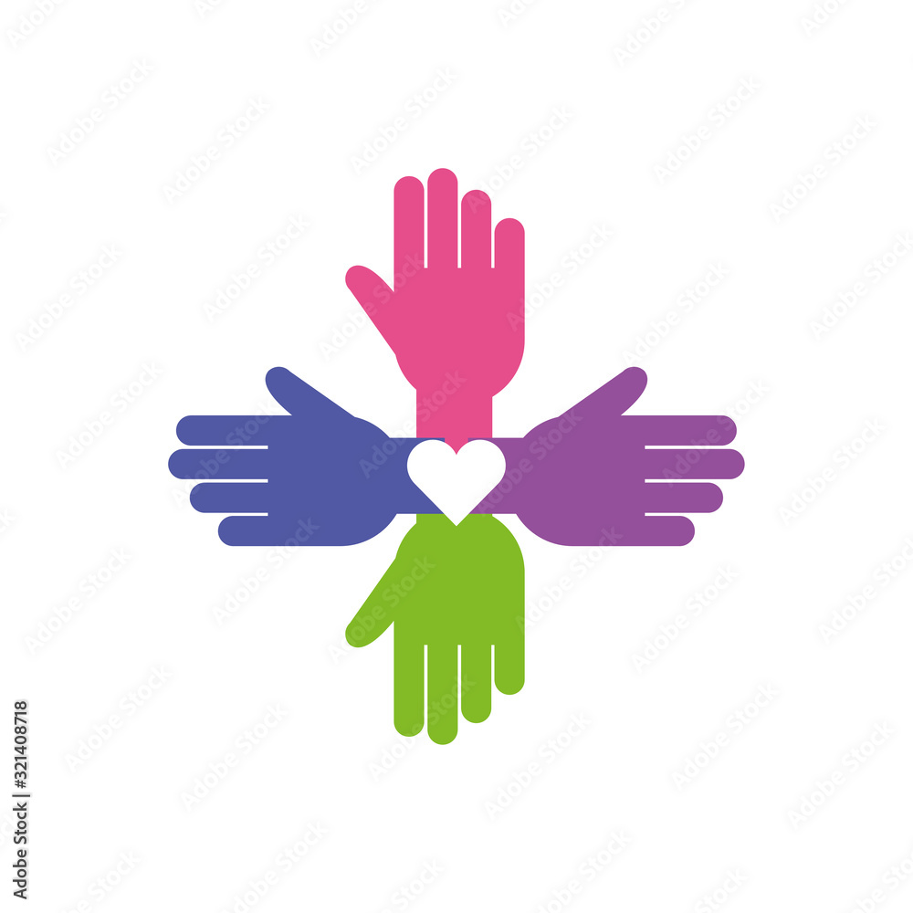 Isolated help hands, flat style icon Isolated help hands, flat style icon