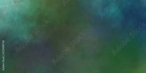 abstract painted artistic antique horizontal background with dark slate gray, cadet blue and blue chill color