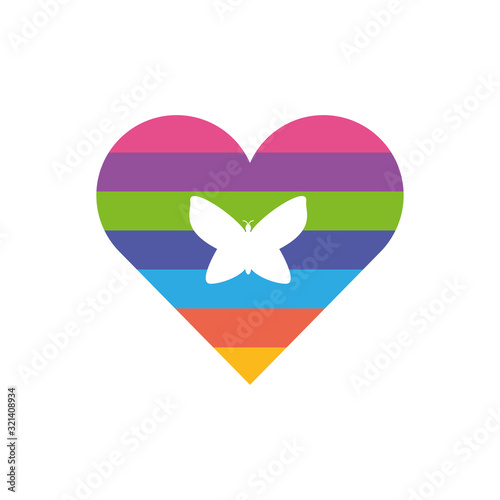 Butterfly of zero discrimination day, flat style icon