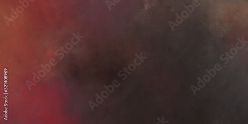 abstract painted artistic grunge horizontal banner background  with very dark violet, old mauve and sienna color