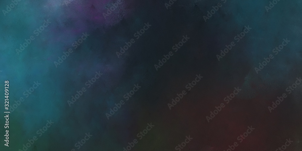 abstract painted artistic retro horizontal background banner with very dark blue, teal blue and dark slate gray color