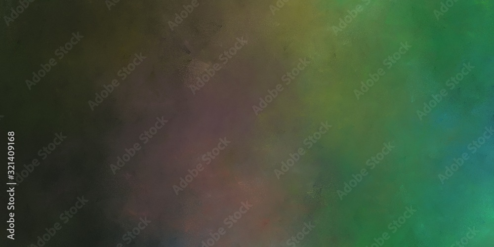 abstract painted artistic old horizontal background texture with dark slate gray, very dark green and pastel brown color