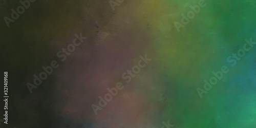 abstract painted artistic old horizontal background texture with dark slate gray, very dark green and pastel brown color