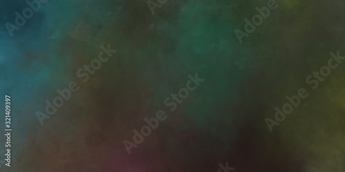 abstract painted artistic aged horizontal header with dark slate gray, old mauve and teal blue color