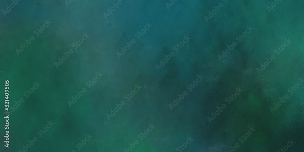 abstract painted artistic old horizontal background texture with dark slate gray, teal blue and very dark blue color