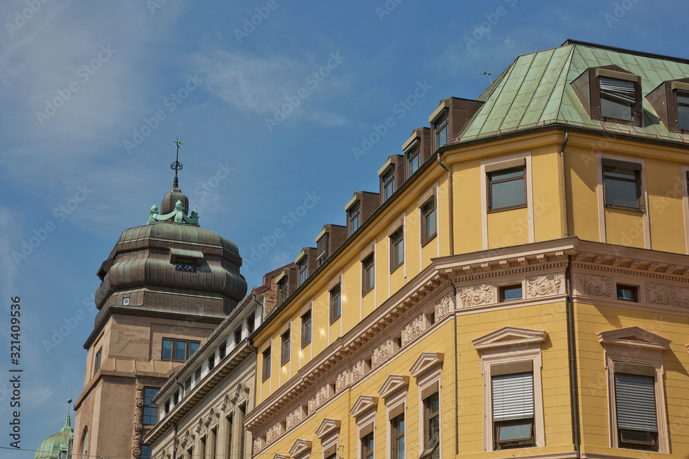 Old architecture in downtown center part of Oslo in Norway Old architecture in downtown center part of Oslo in Norway