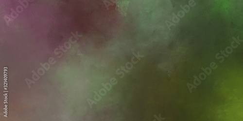 abstract painted artistic antique horizontal banner background with dark olive green, gray gray and old mauve color