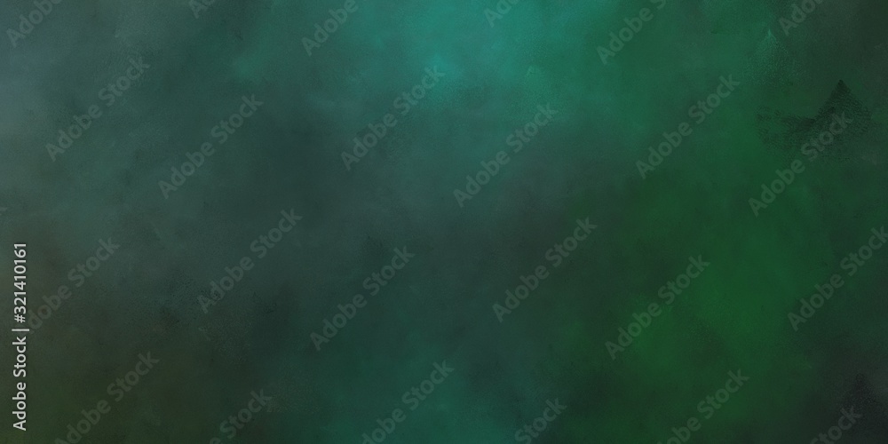 abstract painted artistic retro horizontal background design with dark slate gray, sea green and very dark green color
