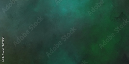 abstract painted artistic retro horizontal background design with dark slate gray, sea green and very dark green color