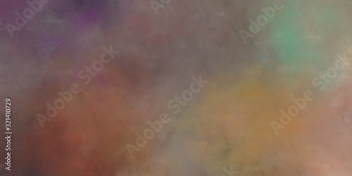 abstract painted artistic aged horizontal design background with pastel brown, rosy brown and dark sea green color