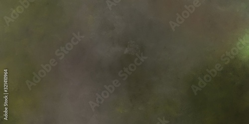 abstract painted artistic grunge horizontal background with dark olive green, very dark green and pastel brown color