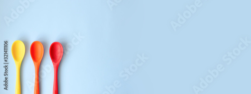 Banner for the site with multi-colored kitchen spoons.