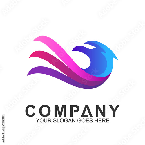 simple elegant eagle logo design