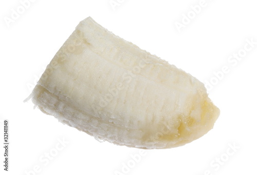 Banana slice isolated on white background with clipping path
